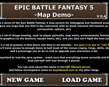 Epic Battle Fantasy 5: Map Demo